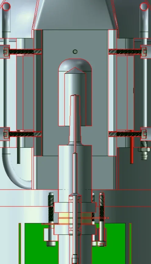 CAD section view of a thermoelectric generator assembly
