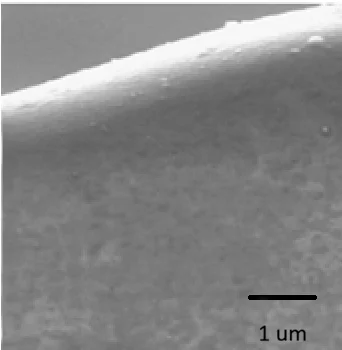 SEM image of a thin-film coating cross-section